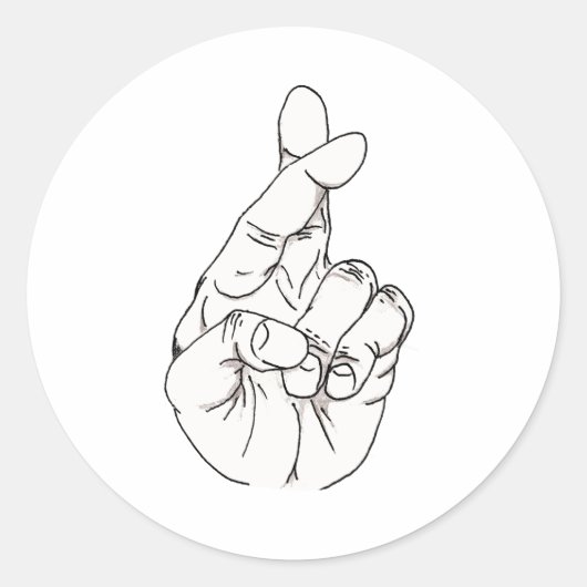 Vingers gekruid ronde sticker (Voorkant)