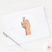Vingers gekruist ~ Handtekenen & gebaren Ronde Sticker (Envelop)