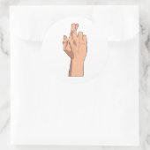 Vingers gekruist ~ Handtekenen & gebaren Ronde Sticker (Tas)