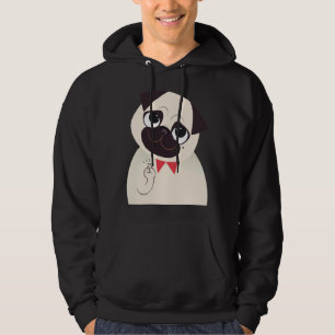 Vingers gekruiste pug grijs klassiek T-shirt 732