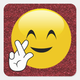 Vingers gekruiste rode glitter Stickers