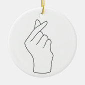 vingers hart liefde keramisch ornament (Voorkant)