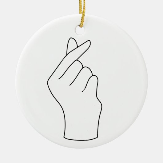 vingers hart liefde keramisch ornament (Voorkant)