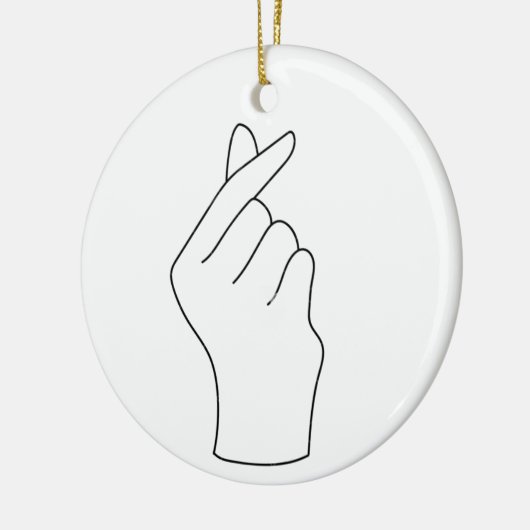 vingers hart liefde keramisch ornament (Links)