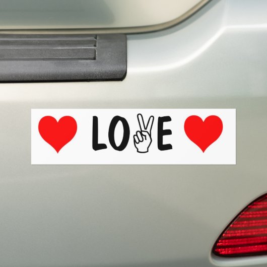vingers LOVE bumpersticker (Op auto)
