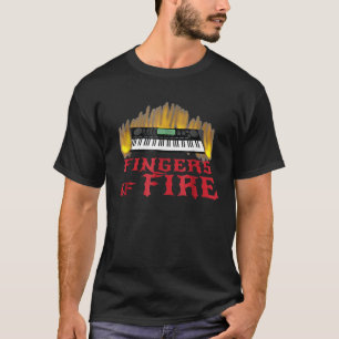 Vingers van Fire Piano Keyboardmuzikant T-shirt