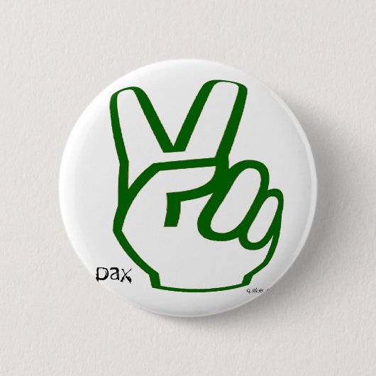 Vingers voor de vrede - groen ronde button 5,7 cm (Voorkant)