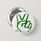 Vingers voor de vrede - groen ronde button 5,7 cm (Voorkant /achterkant)
