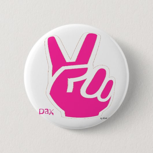 Vingers voor de vrede - Roze Ronde Button 5,7 Cm (Voorkant)