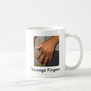 Vingers voor worst koffiemok