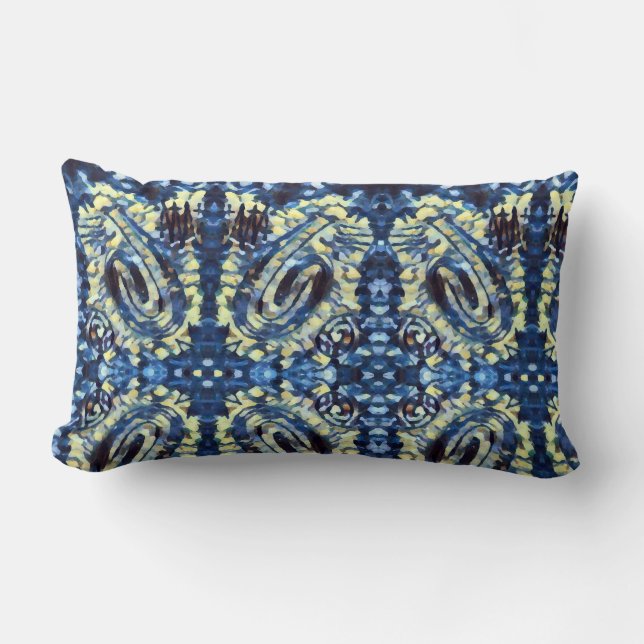 Vingerschildering - Blues Kussen (Voorkant)