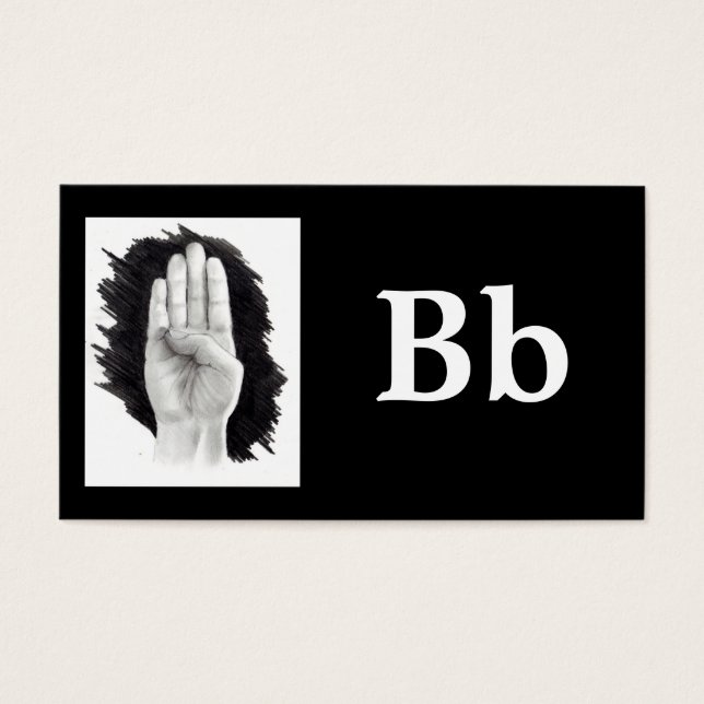 VINGERSPELL KAART LETTER B (Voorkant)