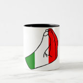 vingertas tweekleurige koffiemok (Center)