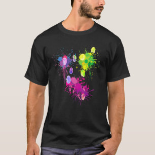 Vingerverf ik schilderblobs in kunstschilderende k t-shirt