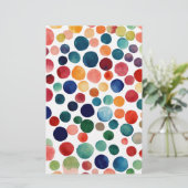 Vingerverfspassage, waterverf polka-stippenpatroon briefpapier (Staand voorkant)