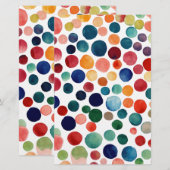 Vingerverfspassage, waterverf polka-stippenpatroon briefpapier (Voorkant / Achterkant)