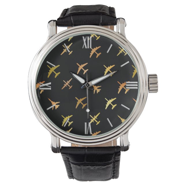 Vingervliegtuigen, op zwart horloge (Voorkant)