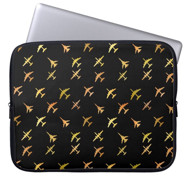 Vingervliegtuigen, op zwart laptop sleeve (Voorkant)