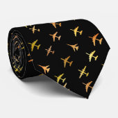 Vingervliegtuigen, op zwart stropdas (Opgerold)