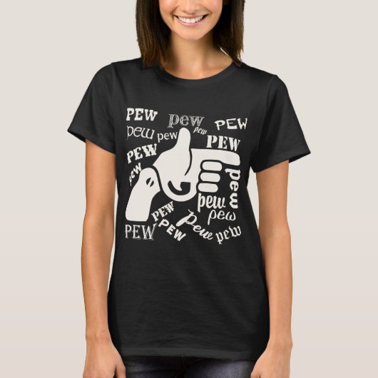 Vingerwten Pew Pew Pew #USAPatriotGraphics © T-shirt (Voorkant)