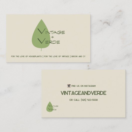 VingvoordandVerde Visitekaartje (Voorkant / Achterkant)