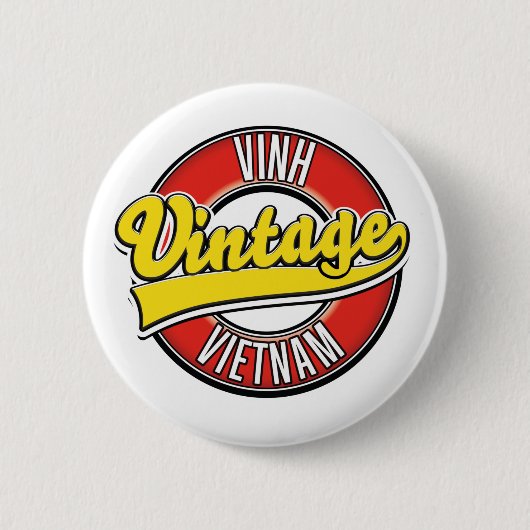 Vinh vietnam retro logo ronde button 5,7 cm (Voorkant)