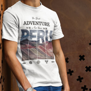 Vinicunca Peru 7 kleuren Mountain, Andes, Inca T-shirt