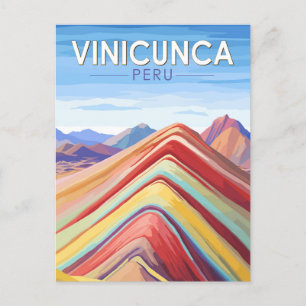 Vinicunca Peru Reizen Kunst Vintage Briefkaart