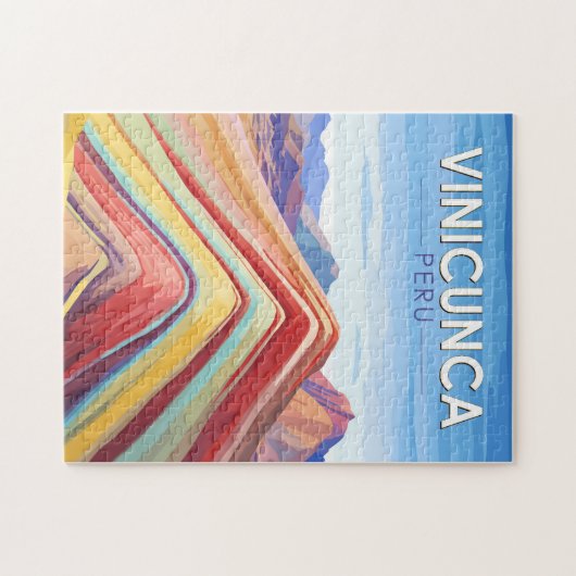 Vinicunca Peru Reizen Kunst Vintage Legpuzzel (Horizontaal)
