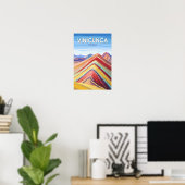 Vinicunca Peru Reizen Kunst Vintage Poster (Thuiskantoor)