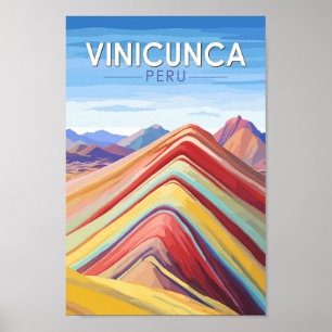Vinicunca Peru Reizen Kunst Vintage Poster