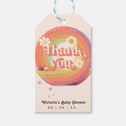 vinil Grovy-baby shower Cadeaulabel (Voorkant)