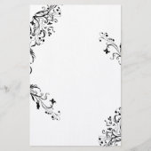 Vining Black Floral Stationery Briefpapier (Voorkant)