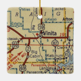 Vinita OK-kaart Keramisch Ornament