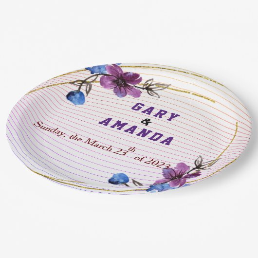 Vink uit Paars Papieren Bordje (Gekanteld)