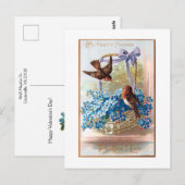 vinken met blauwe Valentijn vergeten me nots Briefkaart (Voorkant / Achterkant)