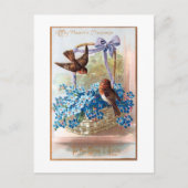 vinken met blauwe Valentijn vergeten me nots Briefkaart (Voorkant)