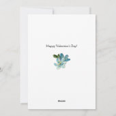 vinken met blauwe Valentijn vergeten me nots Feestdagenkaart (Achterkant)