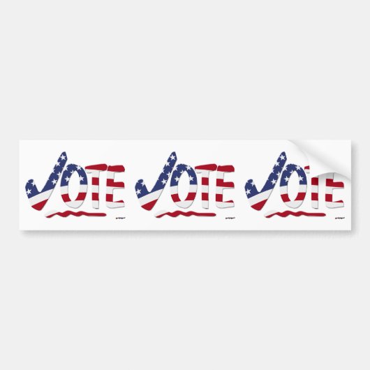 Vinkje STEM met de vlag van de VS Bumpersticker (Voorkant)
