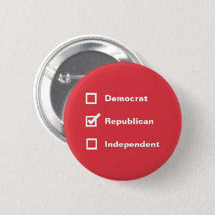 Vinkje Stemmer Democraat Republikein Onafhankelijk Ronde Button 5,7 Cm