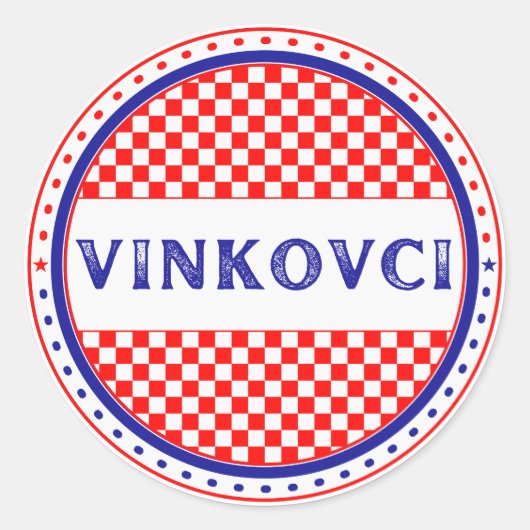 Vinkovci City Pride Emblem – Croatian Identity Ronde Sticker (Voorkant)