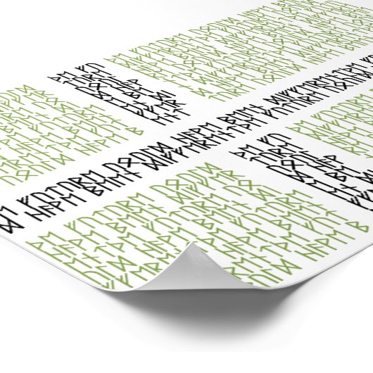 Vinland Vlag w Runes - Poster (Hoek)