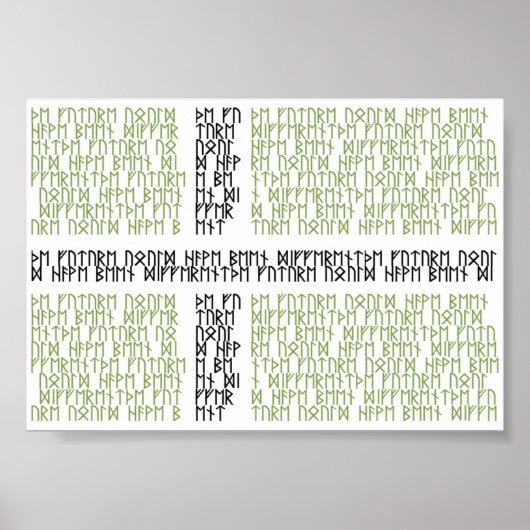 Vinland Vlag w Runes - Poster (Voorkant)