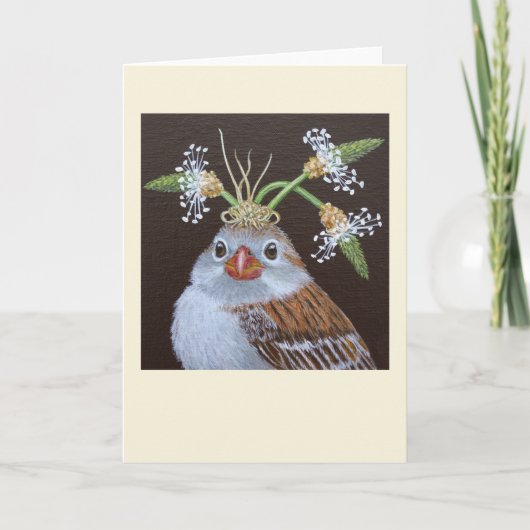 Vinnie the field sparrow card kaart (Voorkant)