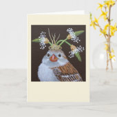 Vinnie the field sparrow card kaart (Gele Bloem)