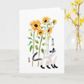 Vinny en zonnebloemen kaart (Gele Bloem)