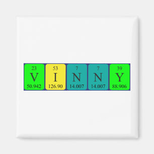 Vinny periodiek table name magnet