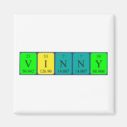 Vinny periodiek table name magnet (Voorkant)