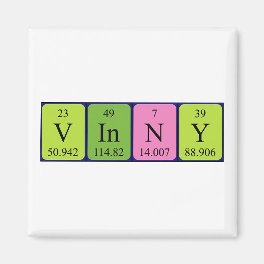 Vinny periodiek table name magnet (Voorkant)