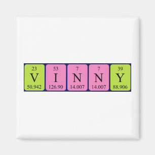 Vinny periodiek table name magnet